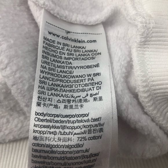 Calvin Klein Jeans Pullover Crewneck White Sweatshirt Size Medium - Picture 7 of 8